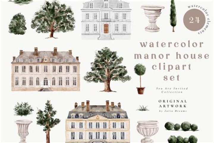 Distinctive Manor Clipart: Enhance Your Designs With Historical Charm